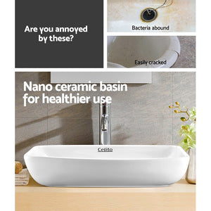 Ceramic Rectangle Sink Bowl | White