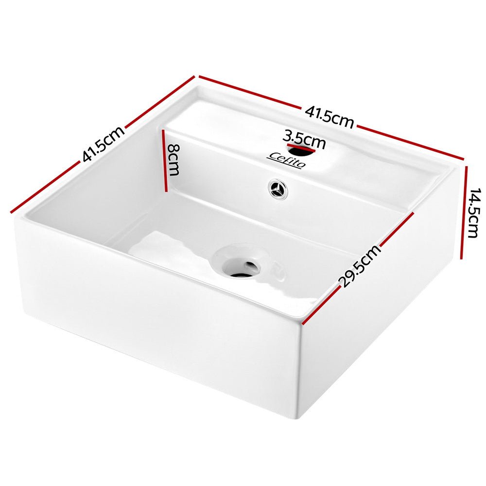 Ceramic Rectangle Sink Bowl - White