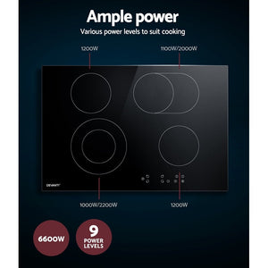 Electric Cooker | 77cm Ceramic Cooktop | 4/6 Burner | Stove Hob | Touch Control