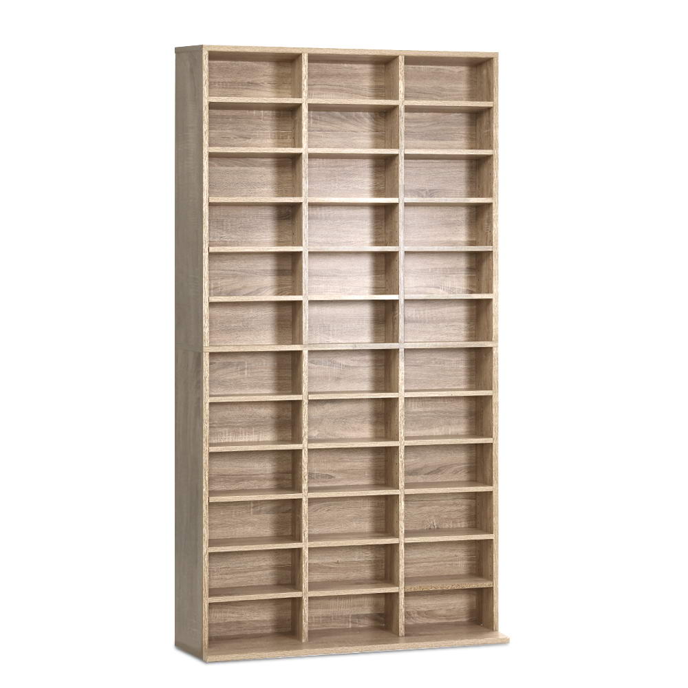 528 DVD / 1116 CD Oak Storage Media Rack Shelf