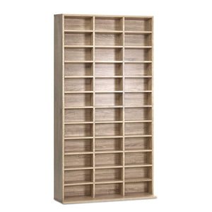 528 DVD / 1116 CD Oak Storage Media Rack Shelf