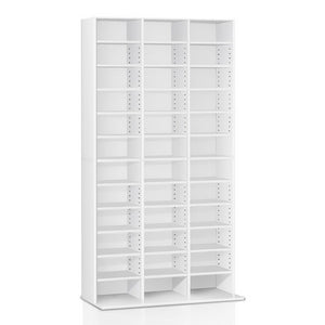 White Adjustable Book Storage Shelf