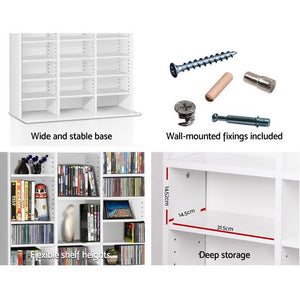 White Adjustable Book Storage Shelf
