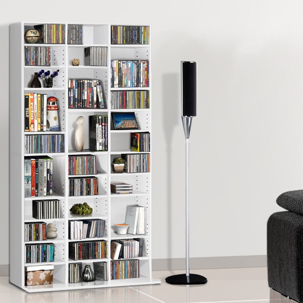 White Adjustable Book Storage Shelf