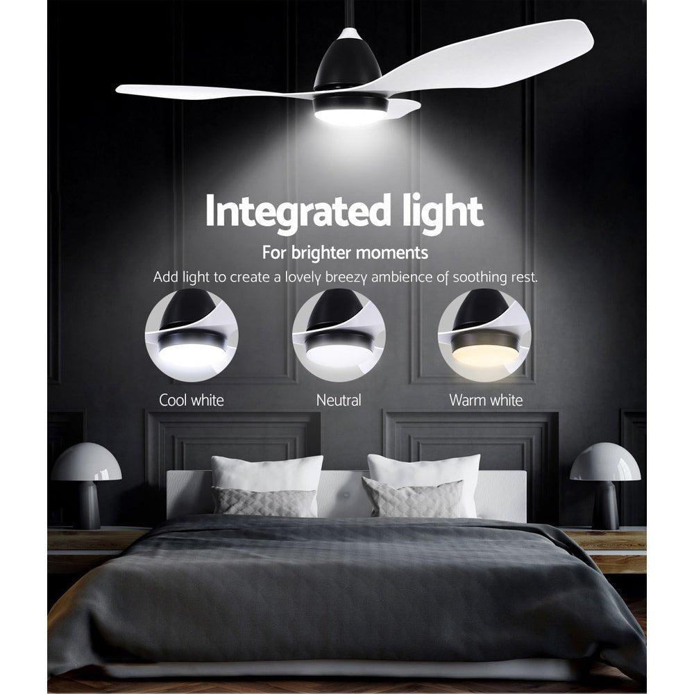 48'' Ceiling Fan Light & Remote | White | 3 Blades