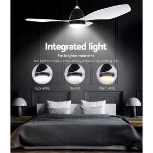 48'' Ceiling Fan Light & Remote | White | 3 Blades