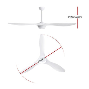 52'' Ceiling Fan with Light & Remote DC Motor | 3 Blades | 1300mm