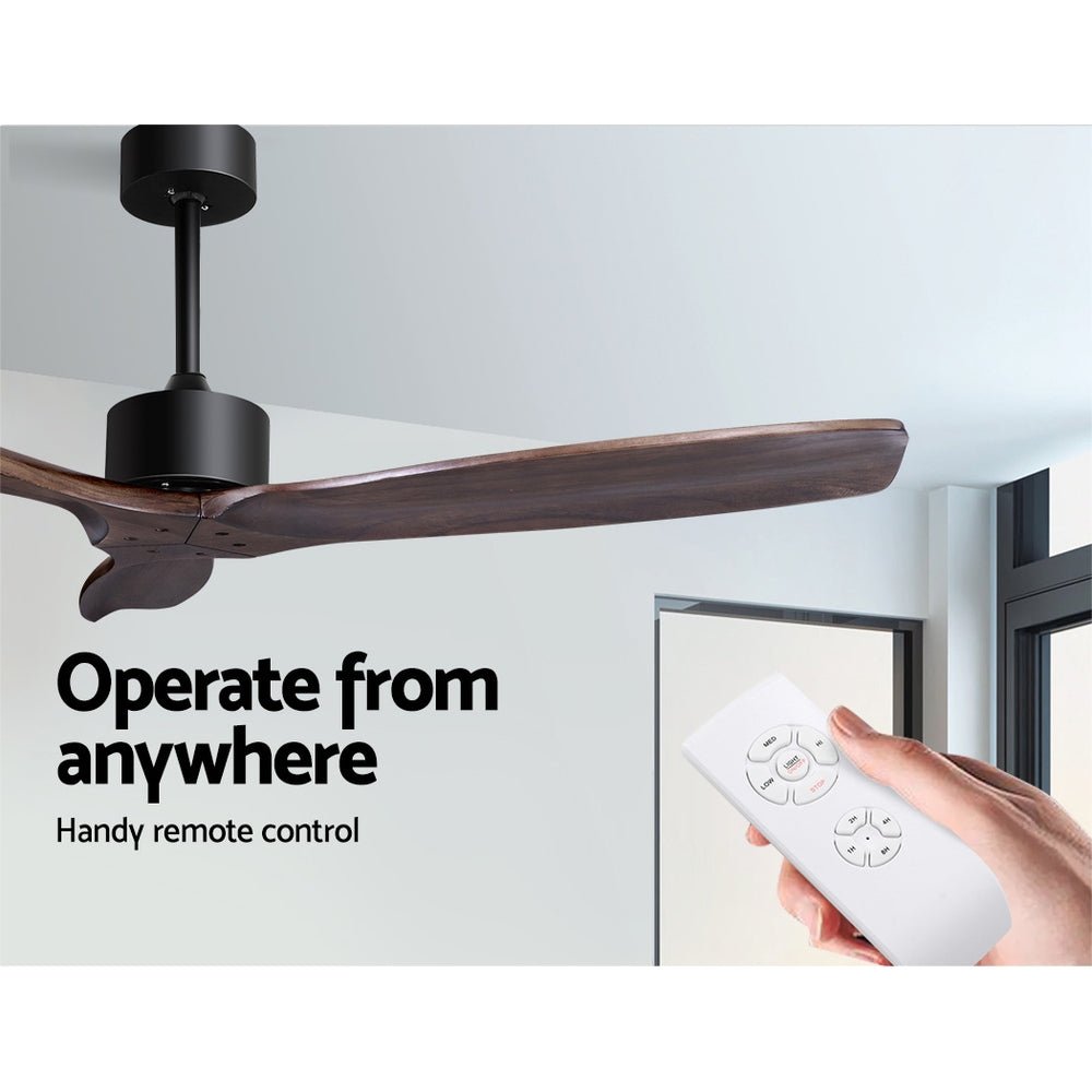 52'' Ceiling Fan with Remote & Timer | 3 Wooden Blades | 1300mm