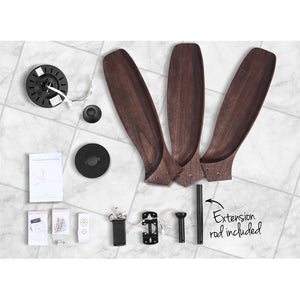 52'' Ceiling Fan with Remote & Timer | 3 Wooden Blades | 1300mm