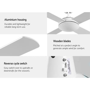Devanti 52'' Ceiling Fan w/Remote - White - The Hippie House