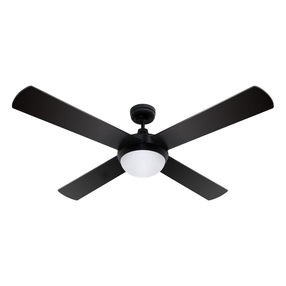 52'' Ceiling Fan w/Light & Remote | Black
