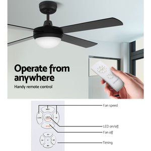 52'' Ceiling Fan w/Light & Remote | Black