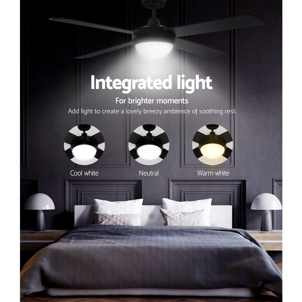 52'' Ceiling Fan w/Light & Remote | Black