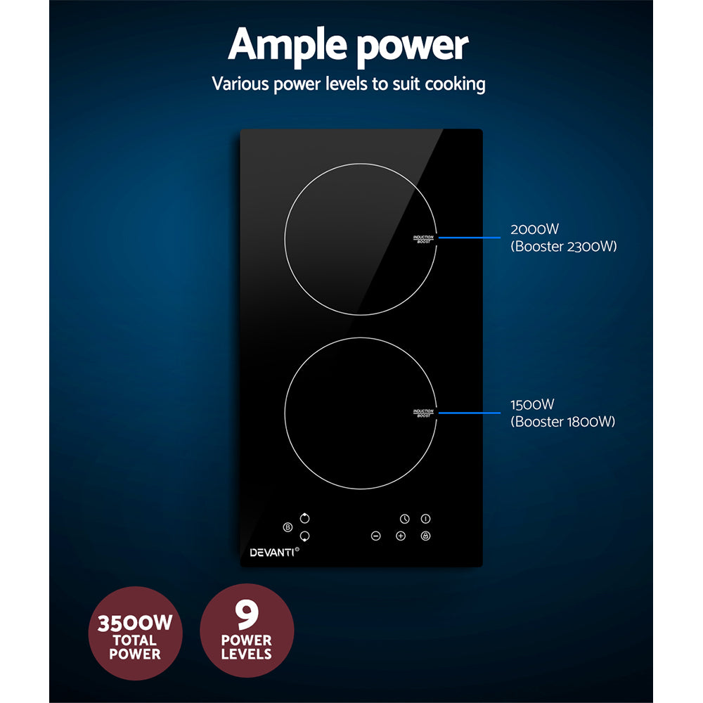 Devanti 30cm Induction Cooktop - Ceramic Electric Stove