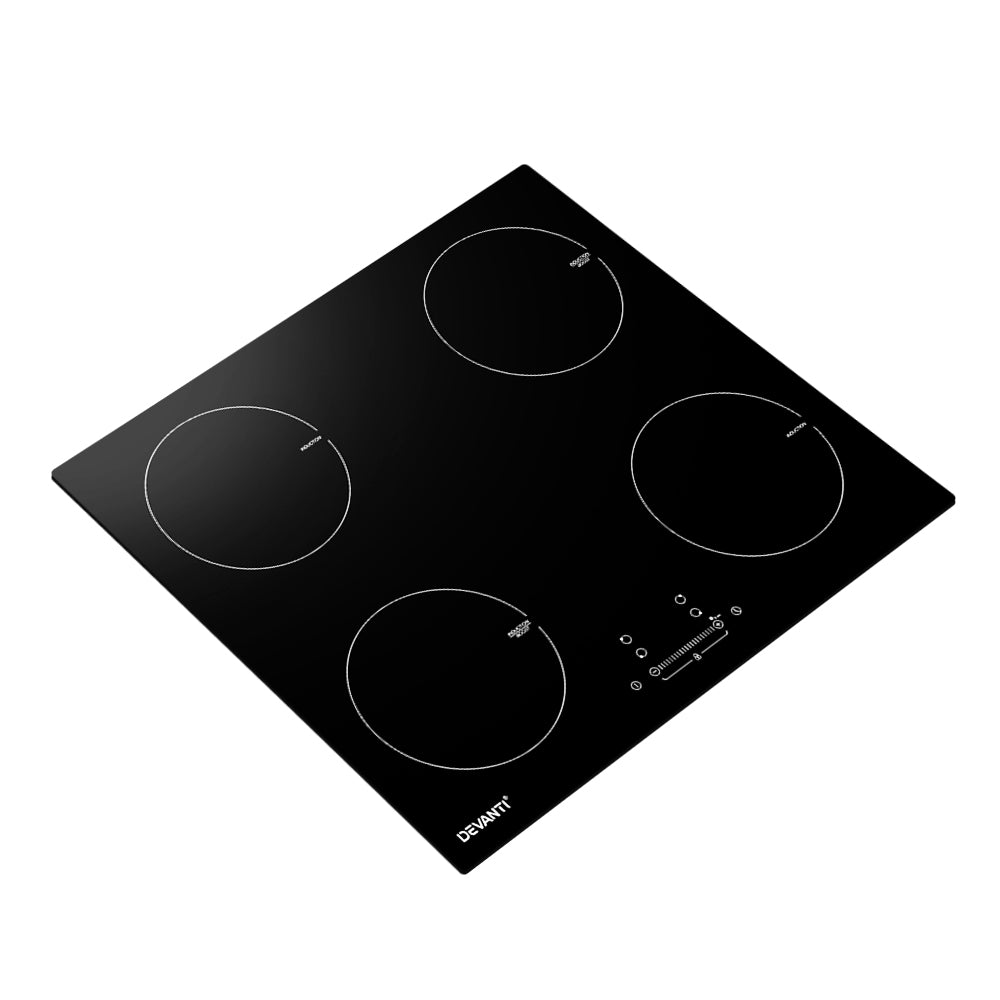 Devanti Electric Induction Cooktop | 60cm Ceramic | 4 Zones Stove Cook Top | Hot Plate