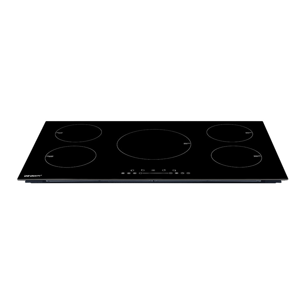 Devanti Induction Cooktop | 90cm Electric Cooker Ceramic | 5 Zones Stove Hot Plate