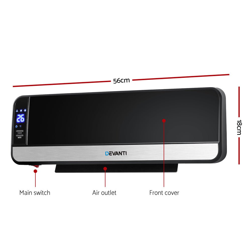 Black Wall Mounted Panel Heater