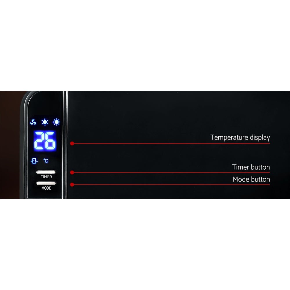 Black Wall Mounted Panel Heater