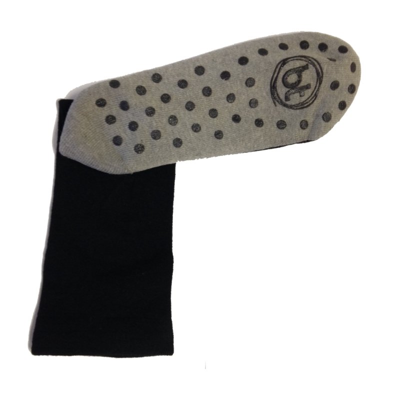Charcoal Circulation Health Black Bamboo Socks With Grips - Men's 6-10