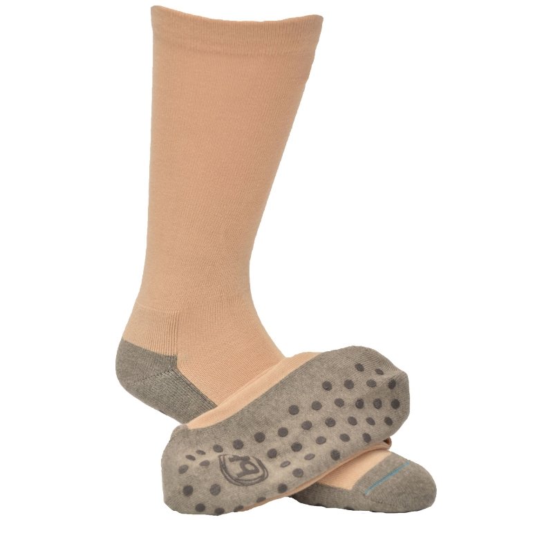 Charcoal Circulation Health Skin Bamboo Socks With Grips - Men's 6-10