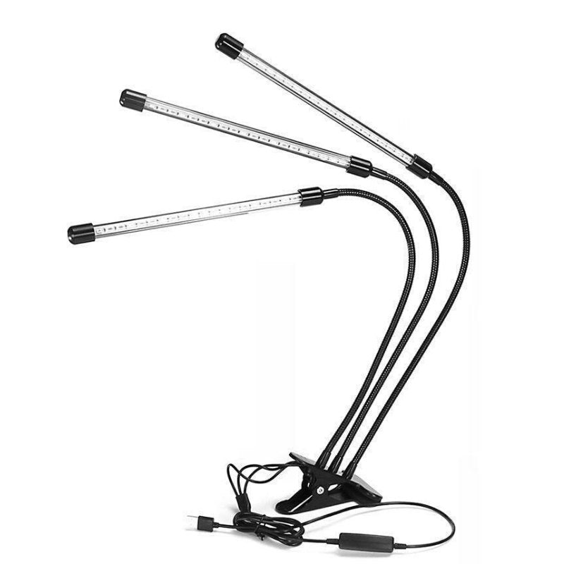 Clippable LED Grow Light With 3 Heads