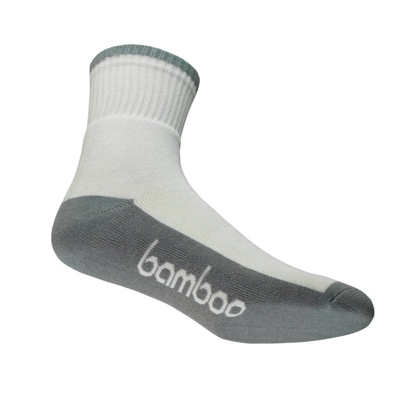 Crew Sport White/Grey Bamboo Socks - Men's 6-10