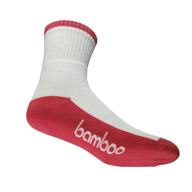 Crew Sport White/Watermelon Bamboo Socks - Men's 6-10
