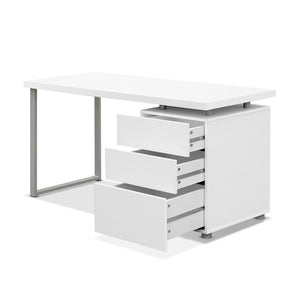 Artiss Metal Desk with 3 Drawers - White