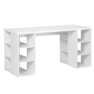 Artiss 3 Level Desk with Storage & Bookshelf - White