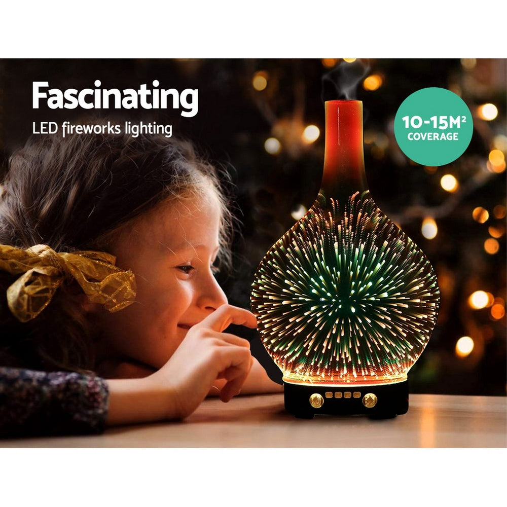 3D LED Firework Aroma Diffuser | 100ml Oil Humidifier