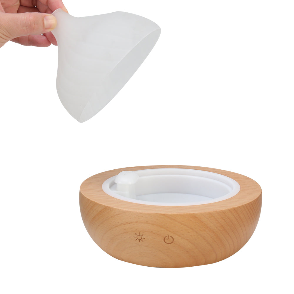 Devanti Glass Wood Aromatherapy Diffuser | LED Ultrasonic Oil Humidifier