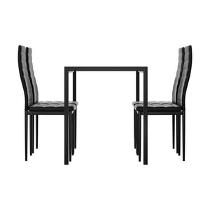 Artiss Dining Chairs and Table Dining Set 4 Chair Set Of 5 Wooden Top Black