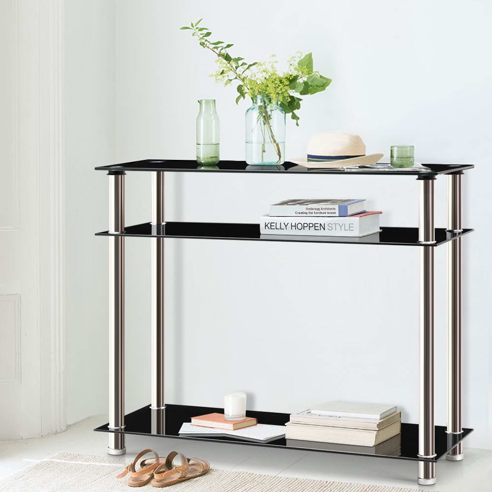 Black & Silver Entry Hall Console Table