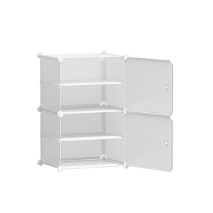 Artiss Shoe Cabinet DIY Shoe Box | White Storage Cube Portable Organiser Stand