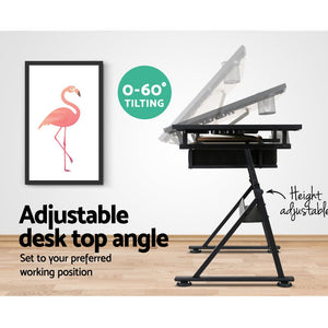 Drafting Table & Stool Set | Tilt | Natural & Black