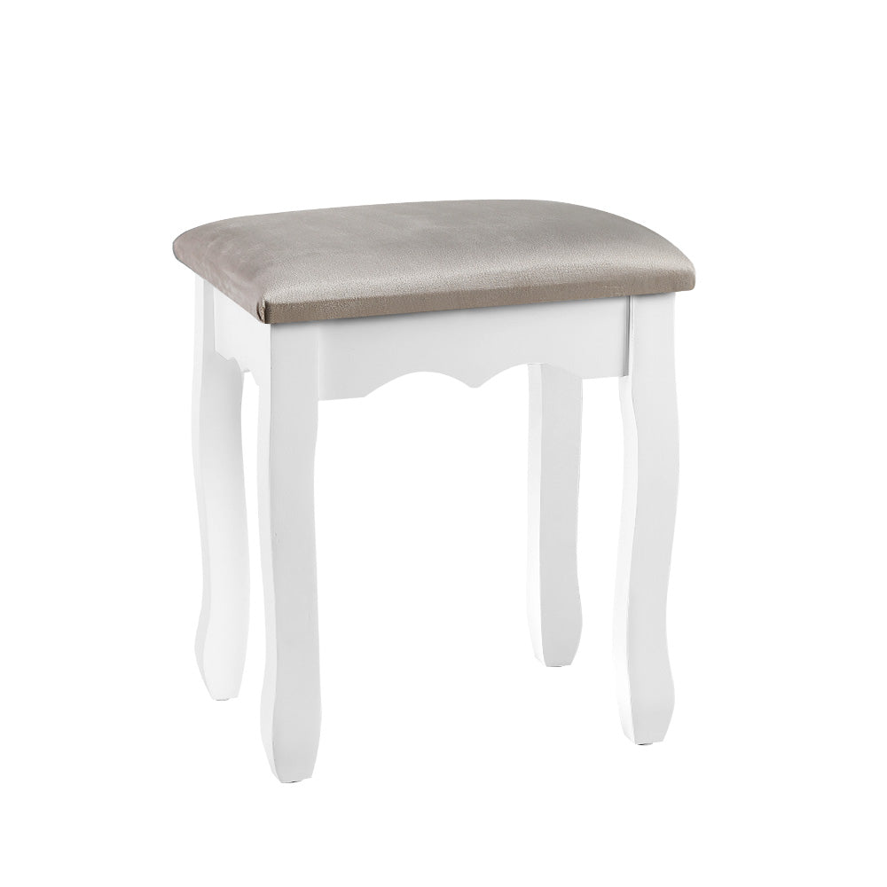 Grey Velvet Dressing / Make Up Stool