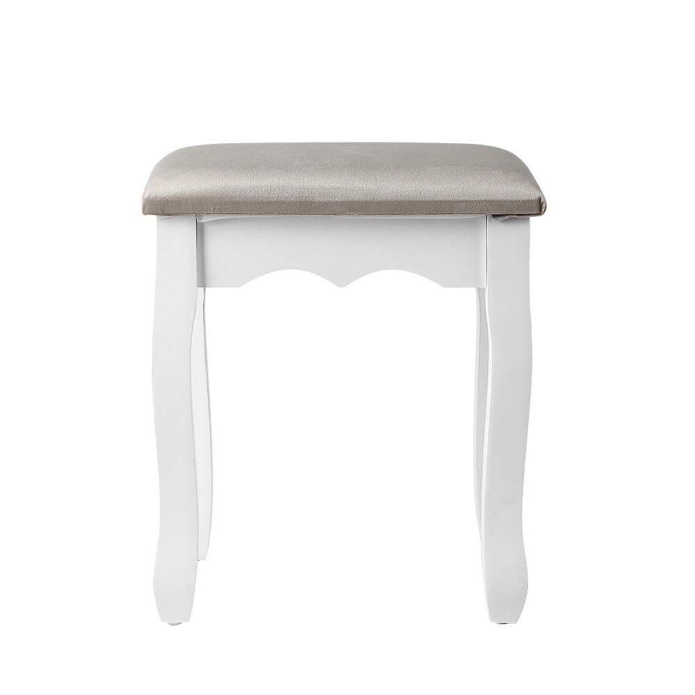 Grey Velvet Dressing / Make Up Stool
