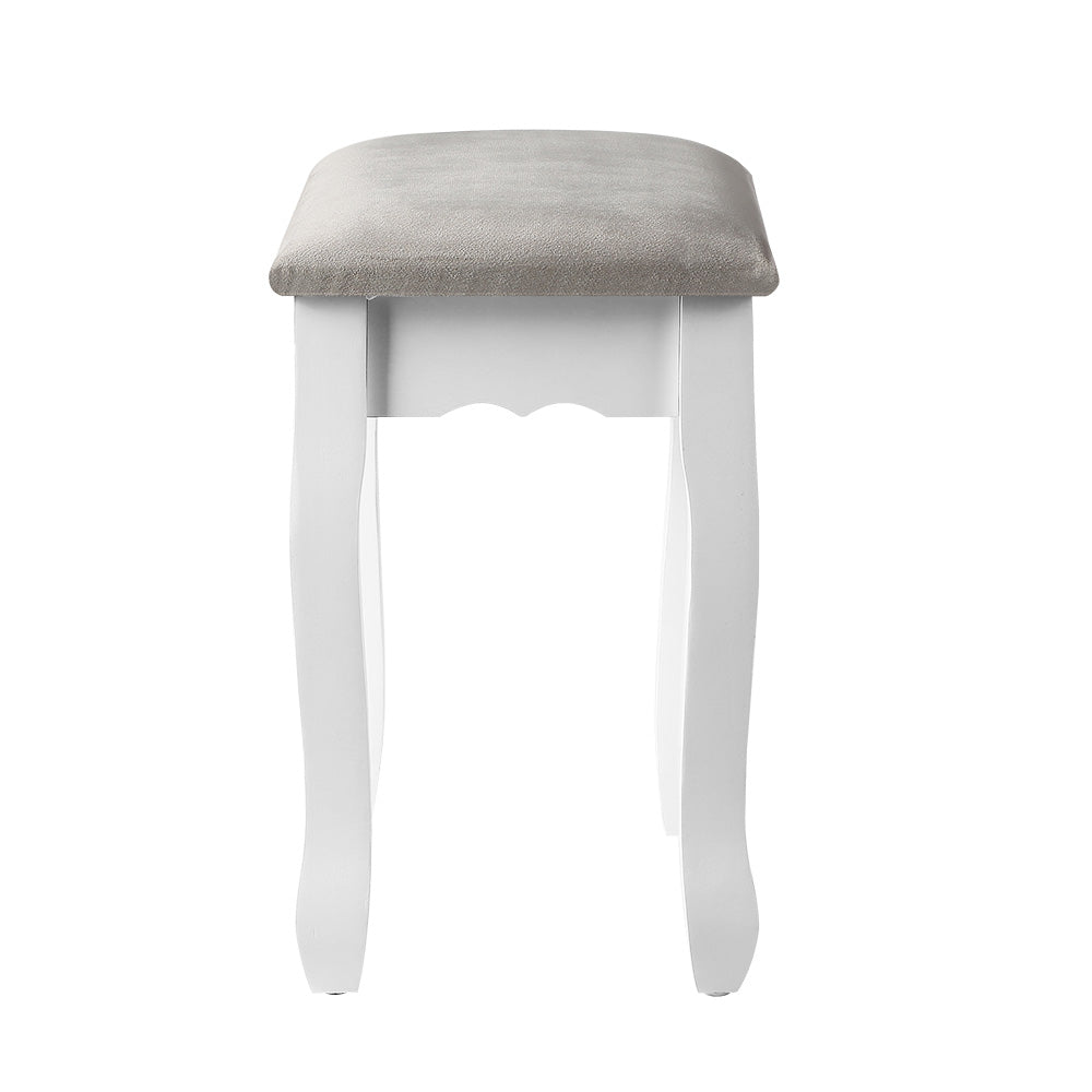 Grey Velvet Dressing / Make Up Stool