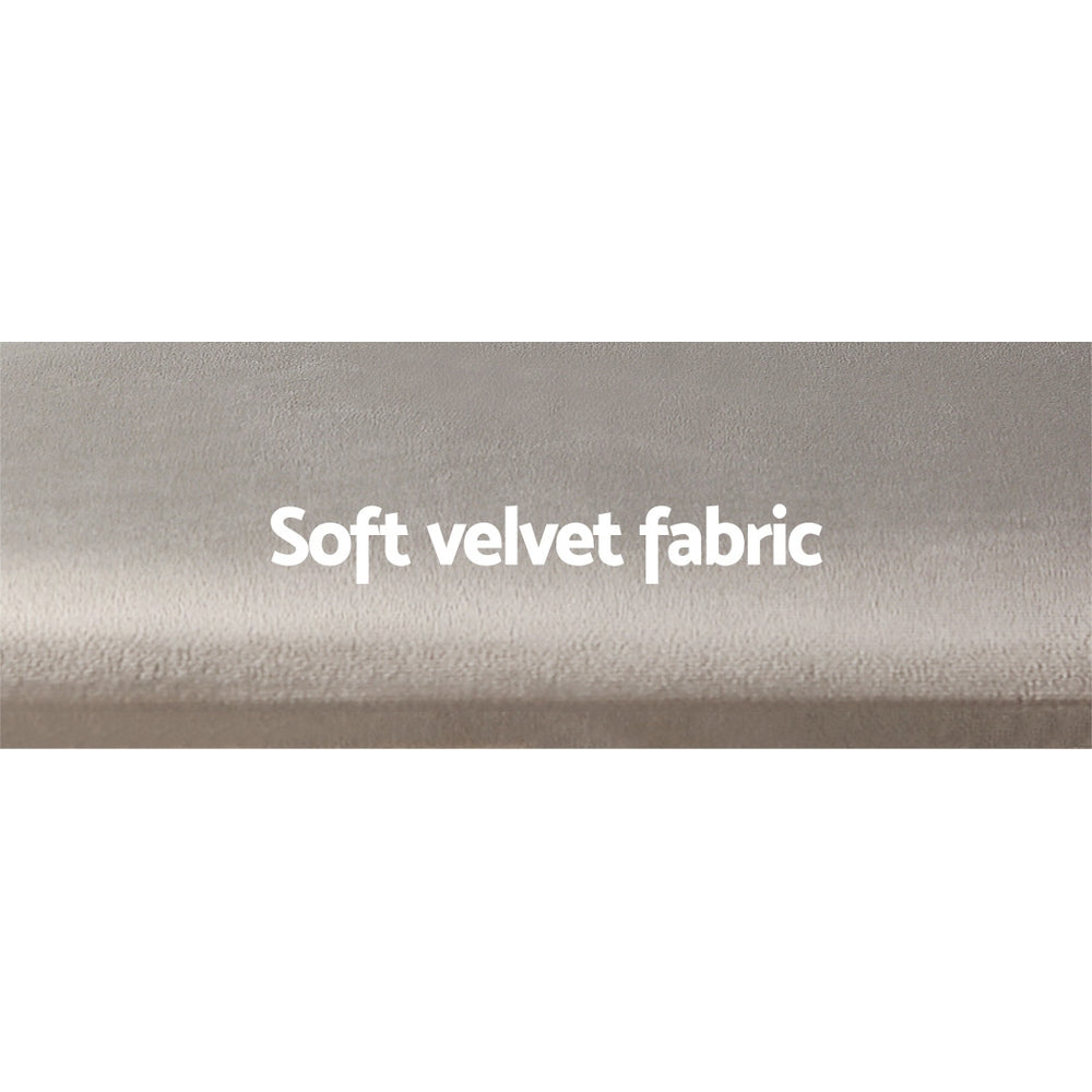 Grey Velvet Dressing / Make Up Stool