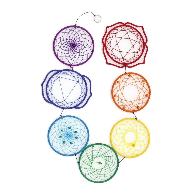 7 Hooped Chakra Dreamcatcher - 10cm x 90cm