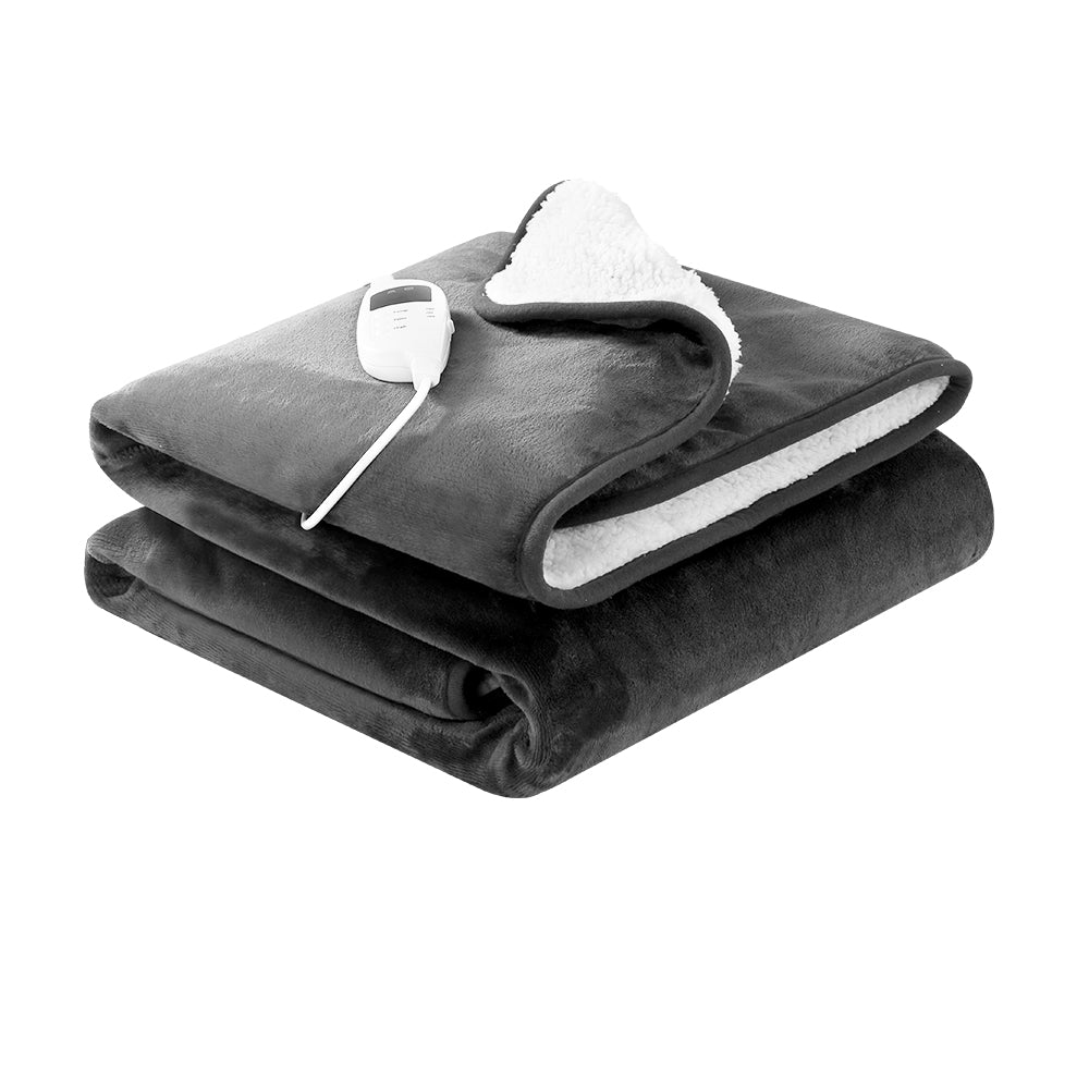 Giselle Electric Heated Rug | Washable | Snuggle | Flannel | Grey