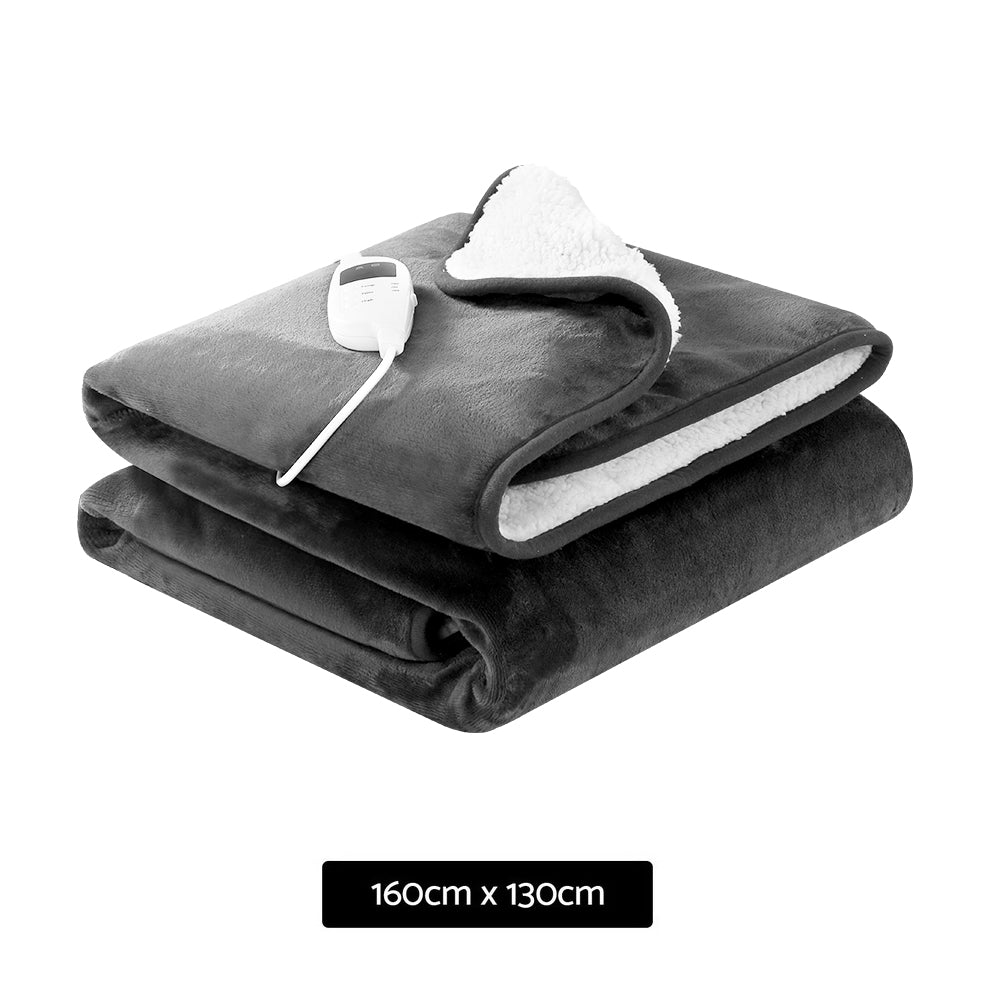 Giselle Electric Heated Rug | Washable | Snuggle | Flannel | Grey