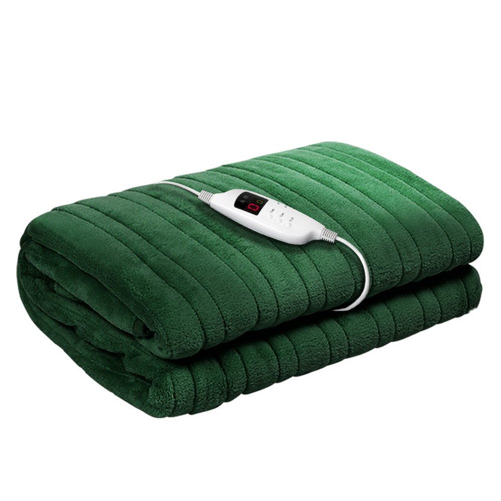 Giselle Electric Heated Blanket | Washable Snuggle Flannel (Green)