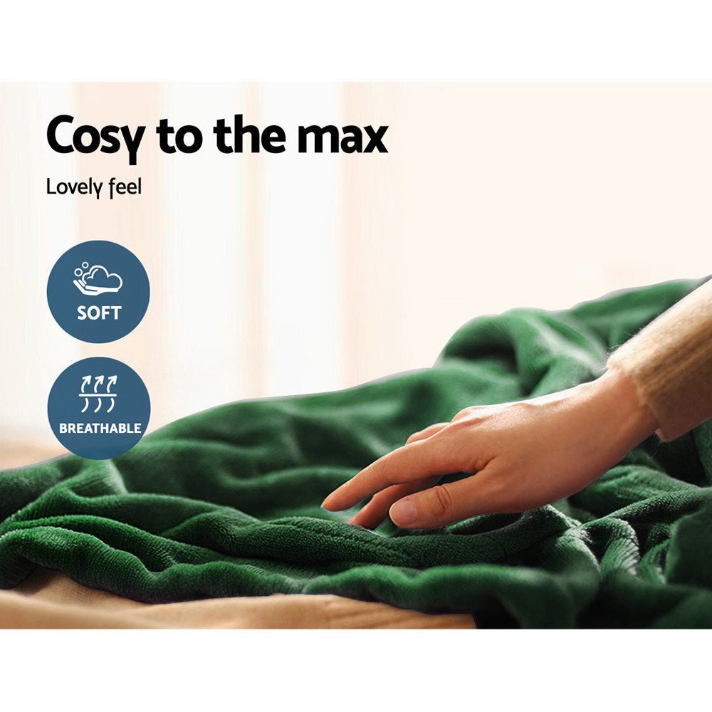 Giselle Electric Heated Blanket | Washable Snuggle Flannel (Green)