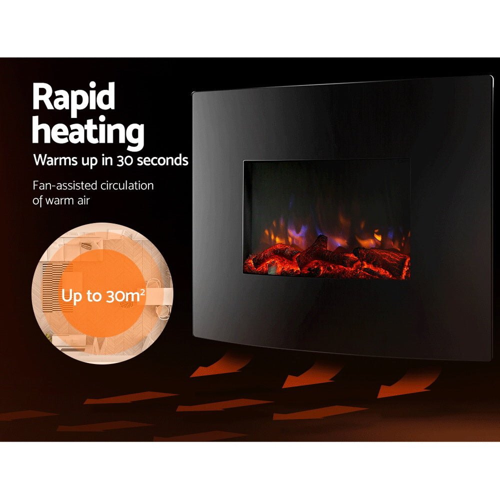 Wall Mounted Electric Fireplace With Realistic Flame