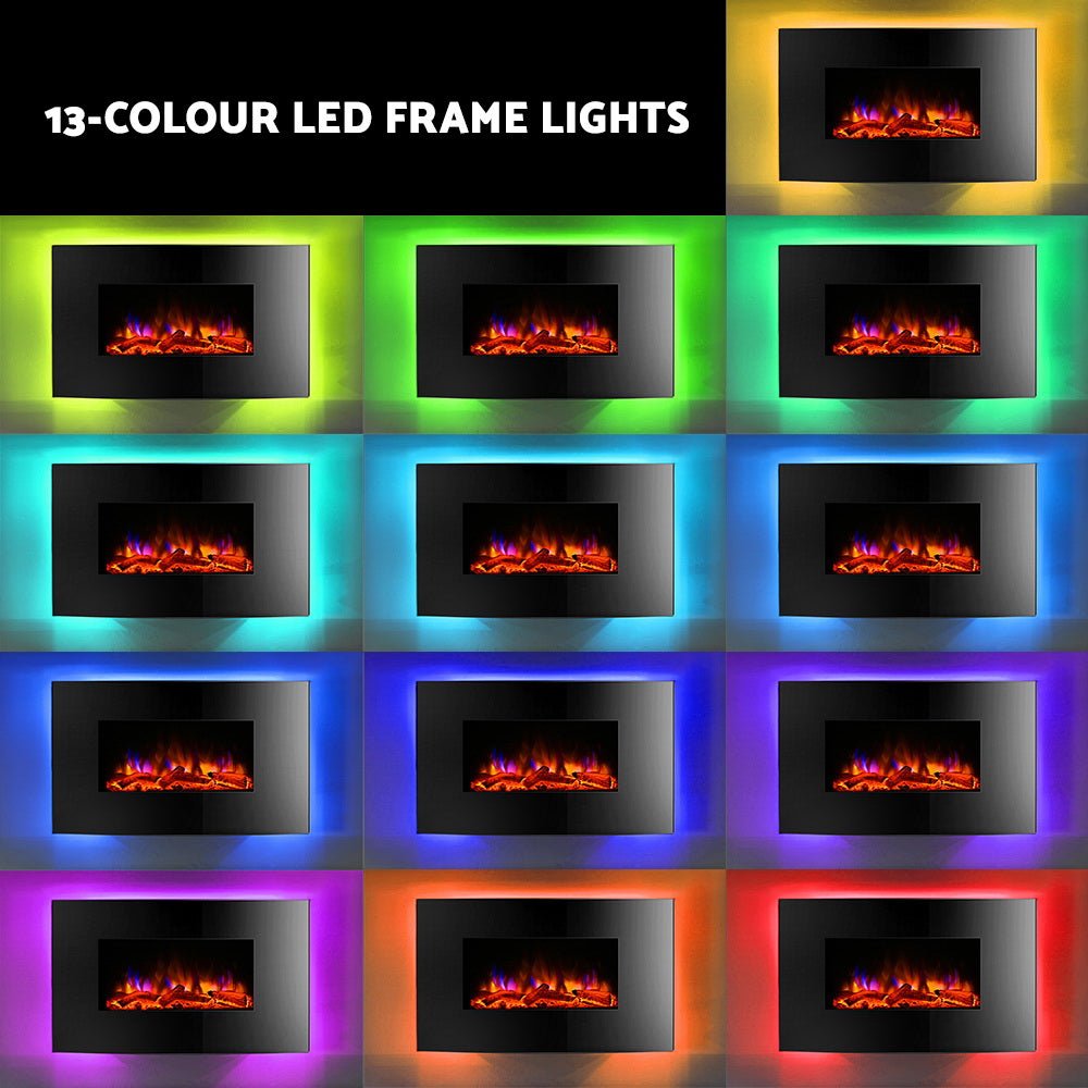 Wall Mounted Electric Fireplace With Realistic Flame