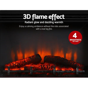 White Electric Fireplace Heater With Flame Effect
