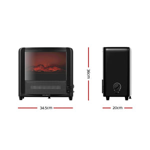 Devanti Electric Fireplace - 3D Flame Effect Heater | Portable 2000W