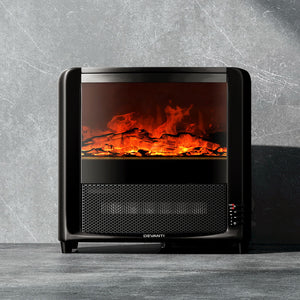 Devanti Electric Fireplace - 3D Flame Effect Heater | Portable 2000W