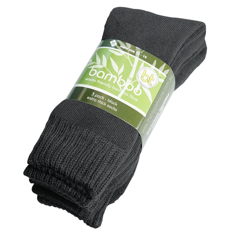 Extra Thick Grey Bamboo Socks - 3 Pack